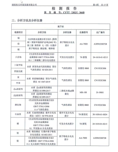 新华钼业2023年二季度地下水、废水检测公示(图6)