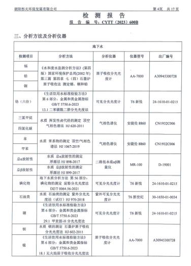 新华钼业2023年四季度地下水、废水检测公示(图6)